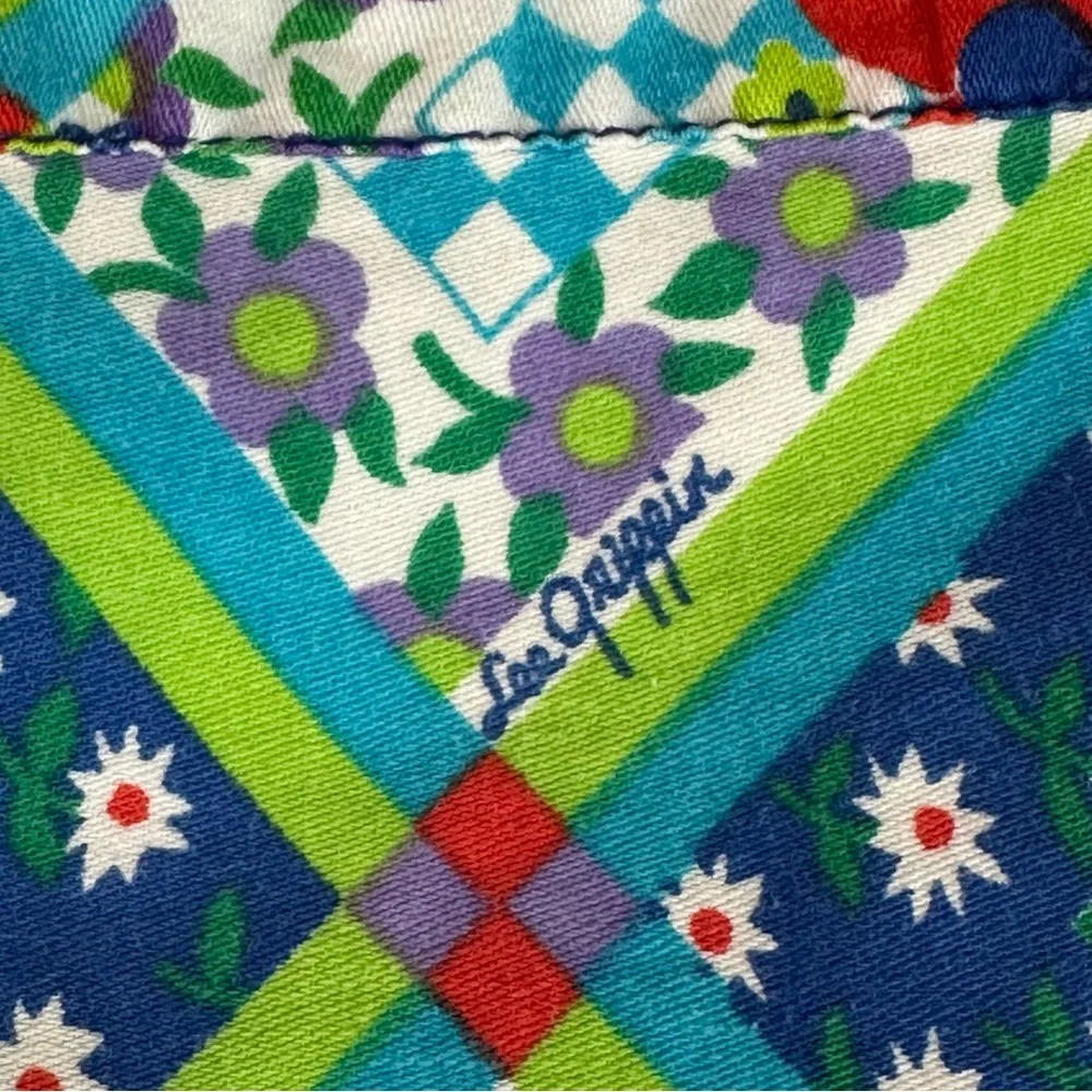 Vintage Multicolor Floral Tile Print Apron Full Coverage Small